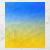 ウクライナの黄色い青の幾何学的メッシュパターン ワインラベル (シングルラベル)