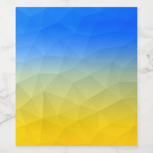 ウクライナの黄色い青の幾何学的メッシュパターン ワインラベル (シングルラベル)