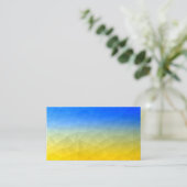 ウクライナの黄色い青の幾何学的メッシュパターン 名刺 (スタンド正面)