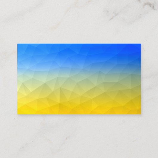 ウクライナの黄色い青の幾何学的メッシュパターン 名刺 (裏面)