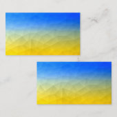 ウクライナの黄色い青の幾何学的メッシュパターン 名刺 (正面/裏面)