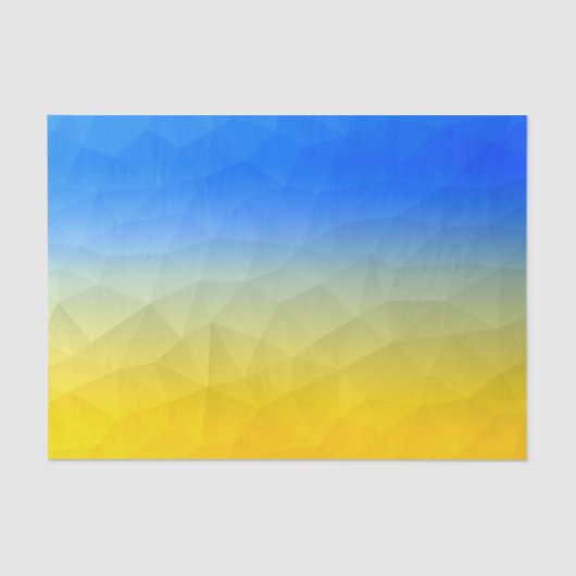 ウクライナの黄色い青の幾何学的メッシュパターン 薄葉紙 (正面)