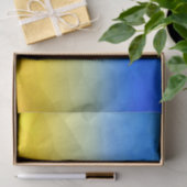 ウクライナの黄色い青の幾何学的メッシュパターン 薄葉紙 (ギフト)