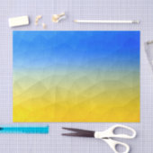 ウクライナの黄色い青の幾何学的メッシュパターン 薄葉紙 (クラフト)