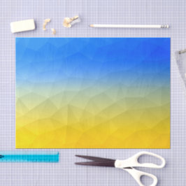 ウクライナの黄色い青の幾何学的メッシュパターン 薄葉紙