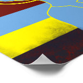 ウクライナの"黄色い青"平和と立つ ポスター (角)