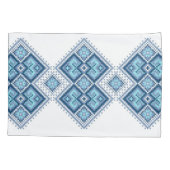 ウクライナのvyshyvankaの刺繍の青の交差ステッチ 枕カバー (裏面-左)