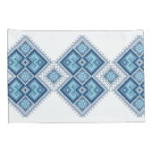 ウクライナのvyshyvankaの刺繍の青の交差ステッチ 枕カバー (裏面-右)