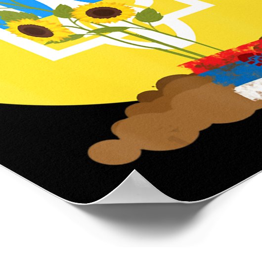 ウクライナはヒマワリの種子をウクライナと共に支える ポスター (角)