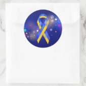 ウクライナは青い黄色の認識度リボンをサポート ラウンドシール (バッグ)