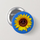 ウクライナひまわり平和シンボルのサインアンチ戦争 缶バッジ (正面&裏面)