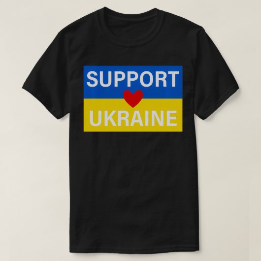 ウクライナをハートで支える Tシャツ (デザイン正面)