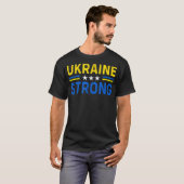 ウクライナを支持するウクライナ国旗を掲げる Tシャツ (正面フル)