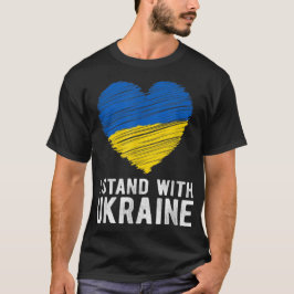 ウクライナを支持するウクライナ国旗を掲げる Tシャツ