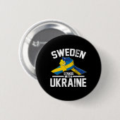 ウクライナを支持するスウェーデン ウクライナ スウェーデンの旗 缶バッジ (正面&裏面)