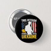 ウクライナを支持する退役軍人 - 愛国アメリカ人F 缶バッジ (正面&裏面)