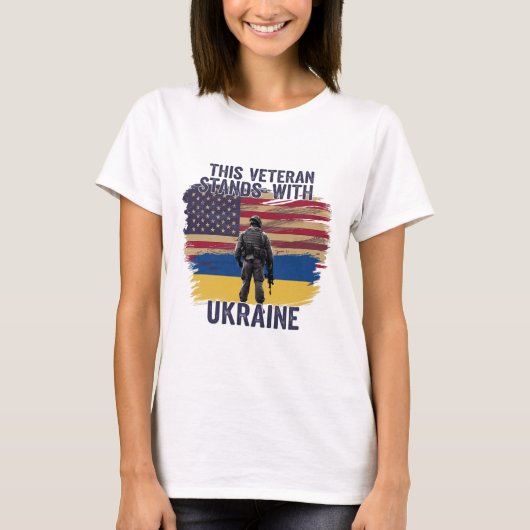 ウクライナを支持する退役軍人 10 Tシャツ (正面)