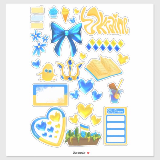 ウクライナを支援するオーダーメイドのビニールステッカー シール (シート)