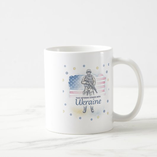 ウクライナを支援する退役軍人 V コーヒーマグカップ (右)