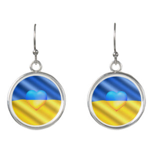 ウクライナを支援 – 自由 – 平和 – ウクライナ国旗  イヤリング