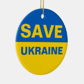 ウクライナを救おう ウクライナ国旗 セラミックオーナメント (右)