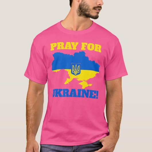 ウクライナを祈れ ウクライナ支援 マップ 愛国的なgif tシャツ (正面)