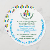 ウクライナアイリッシュアメリカンフラッグシャームロックパーソナル 招待状 (正面/裏面)