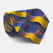 ウクライナアメリカの振る旗 ネクタイ (ロール)