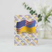 ウクライナアメリカの振る旗 招待状 (スタンド正面)