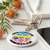 ウクライナアメリカンサッカーキーチェーン キーホルダー (側面)