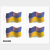 ウクライナアメリカ国旗 長方形シール (シート)