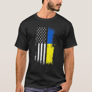 ウクライナアメリカ国旗TプライドウクライナUSA Tシャツ
