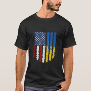 ウクライナアメリカ国旗Ukraine Usa America Tank T Tシャツ