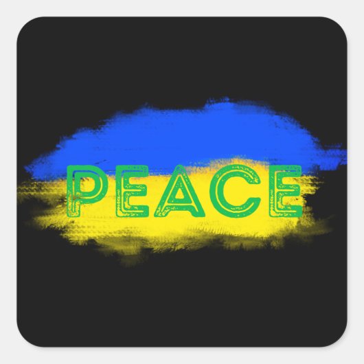 ウクライナアンチ戦争の平和 スクエアシール (正面)