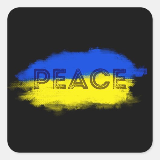 ウクライナアンチ戦争の平和 スクエアシール (正面)