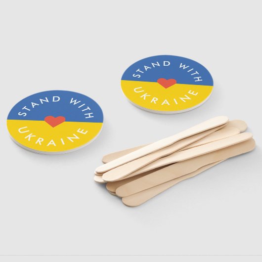 ウクライナアンチ戦争抗議ウクライナ国旗で立つ ハンドファン (組立なし)