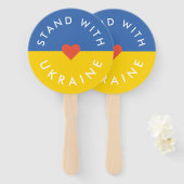 ウクライナアンチ戦争抗議ウクライナ国旗で立つ ハンドファン (正面&裏面)