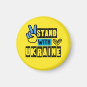 ウクライナアンチ戦争抗議ウクライナ国旗で立つ マグネット (正面)