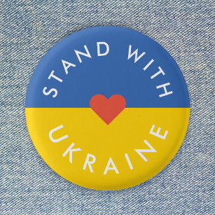 ウクライナアンチ戦争抗議ウクライナ国旗で立つ 缶バッジ