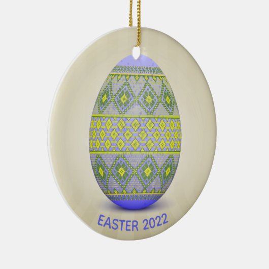 ウクライナイースターエッグ(ピサンカ)デザインセラミックオルナ セラミックオーナメント (右)
