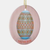 ウクライナイースターエッグ(ピサンカ)デザイン セラミックオーナメント (右)