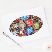 ウクライナイースターエッグ 楕円形シール (封筒)