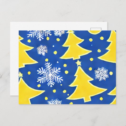 ウクライナウィンターワンダーランドクリスマスカード ポストカード (正面/裏面)