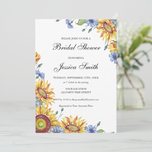 ウクライナウォーターカラーブライダルシャワー招待 招待状 (スタンド正面)