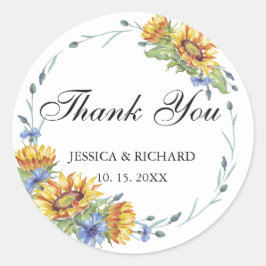 ウクライナウォーター結婚カラーのクラシックラウンドステッカー ラウンドシール