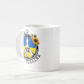 ウクライナウクライナのヒマワリ国旗No War コーヒーマグカップ (正面左)