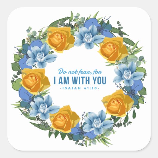 ウクライナウクライナのリースフラワーズフォートシール スクエアシール (正面)