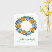 ウクライナウクライナウキフローラリース国旗 カード (黄色い花)