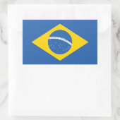 ウクライナウクライナブラジル国旗 長方形シール (バッグ)
