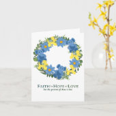 ウクライナウクライナリース花信仰の希望 カード (黄色い花)